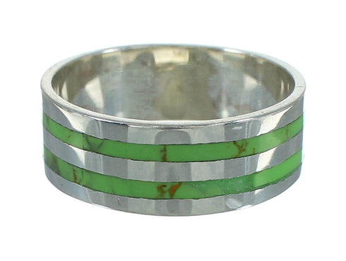 Gaspeite Southwest Silver Ring Size 6-1/4 AX73511